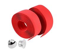 Jwthee Nastro per manubrio in bici da 2 pc, ciclismo in bicicletta per biciclette in avvolgimento per cavalcate con costume con spinatura da 2 barre in gomma (Rosso)