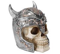 Jwthee Salvadanaio artigianale in resina con teschio, vaso di risparmio moderno e divertente in resina con testa a forma di teschio, decorazione di Halloween, figurine da collezione con