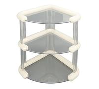 Jwthee Scaffali di stoccaggio ad angolo a 3 livelli, organizzatori di trucco per reciprocità di vano per vani vanity triangolare per ufficio da cucina del bagno (Bianco)