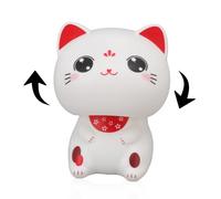 Jwthee Simpatici gatti che accolgono buona fortuna, gatto in plastica che annuisce fortunatamente Bobble Head gatto che annuisce solare Decorazione per auto gatto che annuisce (with Large Eyes)