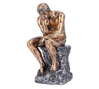Jwthee Statua del pensatore, statuetta del pensatore Il silenzio è statua dorata Sculture di uomo pensante Figurina da collezione per l'arredamento del soggiorno di casa ufficio (Copper)