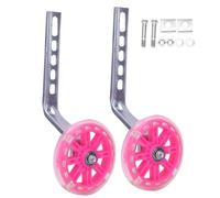Jwthee Training Wheel,Training Wheels for Young Bike,Flash Mute Big Wheel Compatible Adjustable Bicycle Stabiliser Mounted Young for 12 14 16 18 20 Inch Bike, 1 Pair Pink