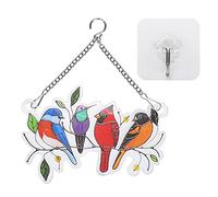 Jwthee Uccelli vetrati in Vetro Appeso, Macchie di Vetro colorato di Vetro Uccelli su Una Decorazione di Vetro Artistica sospesa per finestre o Porte, Regali per Gli Amanti degli Uccelli