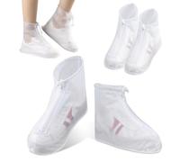 JWTRSVTY 2 Paia Copriscarpe Impermeabili con Cerniera, Copriscarpe Trasparente Impermeabile Antiscivolo, Copri Scarpe Per Pioggia, per Pioggia E Neve, Campeggio, Escursionismo (Taglie 41-42)