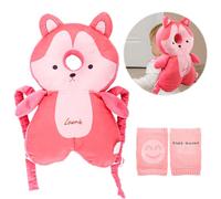 JWTRSVTY Protezione per la Testa del Bambino, Cuscino di Sicurezza Regolabile Testa dei Bambini, Protezione Testa Bambino Primi Passi, Zaino Proteggi Testa Bambino, per Bambini 4-24 Mesi (Volpi)