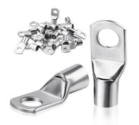 jwtyu 25 pezzi capicorda 35 mm2 capicorda ad anello M8 più spesso in rame non isolato SC capicorda argento per cavi veicoli scatole elettriche case fabbriche