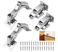 jwtyu Cerniere 4 cerniere per armadio 145 x 52 mm, con viti, cerniere nascoste per porta della cucina, 170 gradi, per porte di legno, mobili