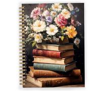 JWVK Book Lover Reader Gifts Spiral Notebook, Bookish Gifts Notebooks for Note Taking, Reading Journals for Book Lovers, Vintage Floral Books Journal, 5.5x8.3 Inch