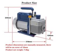 JWWIAZ 1 pz Value FY-2C-N Pompa for Vuoto Refrigerazione 2L 7,2m³/h Pompa for Vuoto for Aria condizionata 220V Mini Pompa Refrigerazione(FY-2C-N B)