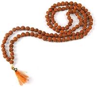 JX2 - Collana con Rudraksha, 108 Perline, Rudraksha Naturali Himalaya, Bracciale con Perline da 9 mm