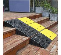 JXCCA Pedana per Disabili, Rampa per Sedia a Rotelle per Scalini 3/5/ 11/13/ 15 Cm, Rampe con Soglia per Sedia a Rotelle per Porte, in Gomma, Design Triangolare, Ampiamente Applicabile