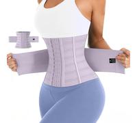 JXCTNNU Fascia Addominale Dimagrante Pancia Regolabile Donna Snellente Cintura Pancia Piatta Bustini Avvolgente e Traspirante con 6 File di Ganci Allenamento Waist Trainer Belt (Viola, S (48-56kg))