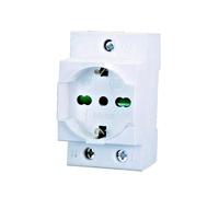 JXDA-05 Presa Schuko - Bipasso 16A 220Vac da quadro attacco DIN 2,5 Moduli LED