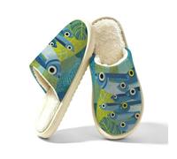 JXDXHCW Pantofole calde da donna e uomo, scarpe da casa per interni e | Tomaia in pelle scamosciata, fodera corta in finta pelliccia, suola antiscivolo, comoda, lavabile, arte moderna per la scuola