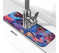 JXDXHCW Tappetino per rubinetto per lavello da cucina, 38 × 14 cm, paraspruzzi per lavello da cucina, protezione contro gli schizzi d'acqua, protezione contro la diatomite per cucina e bagno, piume