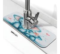 JXDXHCW Tappetino per rubinetto per lavello da cucina, 38 × 14 cm, paraspruzzi per lavello da cucina, protezione contro gli schizzi d'acqua, protezione contro la diatomite per cucina e bagno, piume