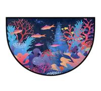 JXDXHCW Zerbino a mezza luna antiscivolo con retro in TPR per esterni e interni, per porta d'ingresso, corridoi, ingresso, 60 x 90 cm, canto marino subacqueo