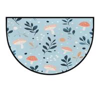 JXDXHCW Zerbino a mezza luna antiscivolo con retro in TPR per esterni e interni, per porta d'ingresso, corridoi, ingresso, 60 x 90 cm, foglie di fungo cartone animato