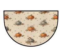 JXDXHCW Zerbino a mezza luna antiscivolo con retro in TPR per esterni e interni, per porta d'ingresso, corridoi, ingresso, 60 x 90 cm, zucca crema del Ringraziamento