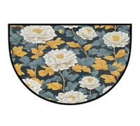 JXDXHCW Zerbino a mezza luna antiscivolo in TPR per esterni e interni, per porta d'ingresso, corridoi, ingresso, 60 x 90 cm, sfondo scuro Whitepeony