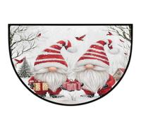 JXDXHCW Zerbino a mezza luna antiscivolo in TPR per esterni e interni, per porta d'ingresso, corridoi, ingresso, 60 x 90 cm, gnomo natalizio