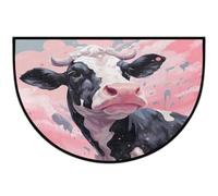 JXDXHCW Zerbino a mezza luna antiscivolo in TPR per esterni e interni, per porta d'ingresso, corridoi, ingresso, 60 x 90 cm, stampa mucca