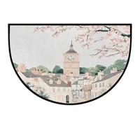 JXDXHCW Zerbino a mezza luna con retro in TPR antiscivolo, per esterni e interni, per porta d'ingresso, corridoi, ingresso, 60 x 90 cm, fiore