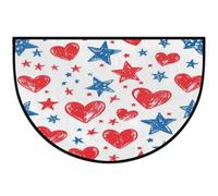 JXDXHCW Zerbino a mezza luna con retro in TPR antiscivolo, per esterni e interni, per porta d'ingresso, corridoi, ingresso, 60 x 90 cm, motivo stella a cuore