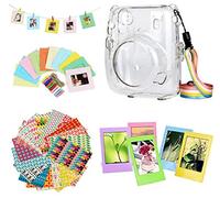 JXE - Kit per fotocamera compatibile con Fuji Instax Mini 11, custodia trasparente da appendere alla parete pellicola decorativa in plastica per telaio da scrivania