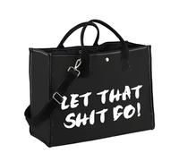 JXGZSO Borsa tote con scritta "Let That Shit Go Let That Shit Go", idea regalo per interni (Shit Go LT UK)
