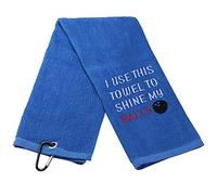 JXGZSO Bowling Towel I Use This Towel to Shine My Balls Embroidered Sports Teem Hand Towel Gift (Use This Towel T)