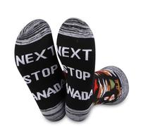 JXGZSO Canada Trip Amante Regalo Next Stop Canada Calzini Canada Regalo di viaggio Canada Simboli del Canada Souvenir Regalo Canadese Regalo, Prossima Fermata Canada, M-L Tall