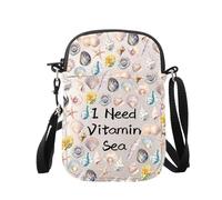 JXGZSO Divertente borsa a tracolla estiva da spiaggia, regalo per amanti della conchiglia, regalo per gli amanti dei mari, I Need V Sea Bag, small