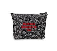 JXGZSO Divertente borsa per il trucco con criptovaluta Mothman Believes In You Mothman Folklore Book Lovers Gift, Mothman Borsa Nero