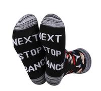 JXGZSO Francia Simboli Souvenir Regalo Next Stop Francia Calzini Francia Viaggio a tema Calzini Francia Amante Regalo Europa Viaggio Regalo, Next Stop Francia, M-L Tall