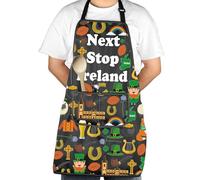 JXGZSO Grembiule da cucina con tasca con simboli dell'Irlanda, idea regalo, Irlanda., Big