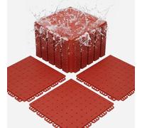 jxgzyy 24 piastrelle modulari ad incastro per pavimenti, antiscivolo, resistenti alle intemperie, per sport all'aria aperta, per esterni, basket, tennis, badminton, rosso