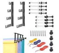 jxgzyy Supporto da parete a 4 rulli, sistema di supporto manuale per sfondo con 2 ganci quadrupli, 8 barre espandibili, 4 catene da soffitto per sfondo fotografico per studio fotografico