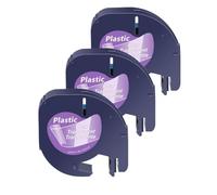 JXHDWYTYO 3 nastri da 12 mm con stampa nera su carta plastica bianca, compatibili con i materiali di consumo della stampante 91330 91331 LT16952(3PK Clear(Plastic))