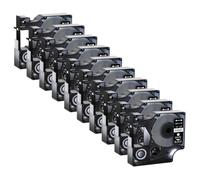 JXHDWYTYO 5PCS 10PCS D1 Nastro per etichette standard 12mm compatibile con stampante LabelManager 100 250 r A45013 45010 45020(10PK White on black)