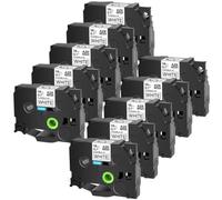 JXHDWYTYO Cartuccia nastro per etichette nero su bianco laminato ID flessibile 10 pezzi da 18 mm compatibile con la stampante TZE-FX241