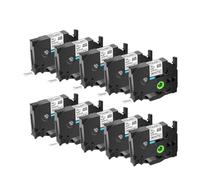 JXHDWYTYO Confezione da 10 nastri per etichette 12 mm laminato standard multicolore compatibile con i materiali di consumo della stampante per il codice prodotto TZ Tze 231(10PK Black on White)