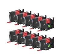 JXHDWYTYO Confezione da 10 nastri per etichette 12 mm laminato standard multicolore compatibile con i materiali di consumo della stampante per il codice prodotto TZ Tze 231(10PK Black on Red)