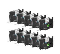 JXHDWYTYO Confezione da 10 nastri per etichette 12 mm laminato standard multicolore compatibile con i materiali di consumo della stampante per il codice prodotto TZ Tze 231(10PK Black on Silver)