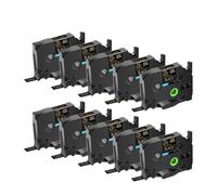 JXHDWYTYO Confezione da 10 nastri per etichette 12 mm laminato standard multicolore compatibile con i materiali di consumo della stampante per il codice prodotto TZ Tze 231(10PK Gold on Black)