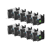 JXHDWYTYO Confezione da 10 nastri per etichette 12 mm laminato standard multicolore compatibile con i materiali di consumo della stampante per il codice prodotto TZ Tze 231(10PK White on Clear)