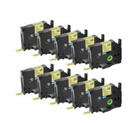 JXHDWYTYO Confezione da 10 nastri per etichette 12 mm laminato standard multicolore compatibile con i materiali di consumo della stampante per il codice prodotto TZ Tze 231(10PK Black on Gold)