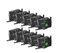 JXHDWYTYO Confezione da 10 nastri per etichette 12 mm laminato standard multicolore compatibile con i materiali di consumo della stampante per il codice prodotto TZ Tze 231(10PK White on Black)