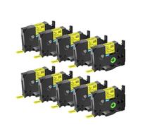 JXHDWYTYO Confezione da 10 nastri per etichette 12 mm laminato standard multicolore compatibile con i materiali di consumo della stampante per il codice prodotto TZ Tze 231(10PK Black on Yellow)