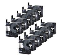 JXHDWYTYO Confezione da 10 nastri per etichette standard da 12 mm compatibili con i materiali di consumo per stampante LabelManager 200 45013 45010 45016 45021(10PK White on Black)